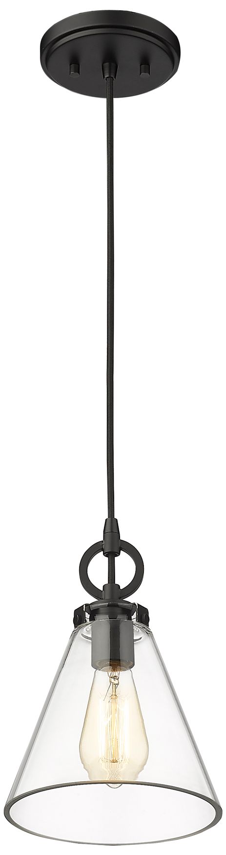 Image 5 Harper by Z-Lite Matte Black 8 inch 1 Light Pendant more views