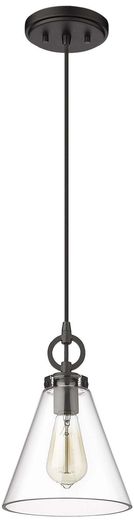 Image 7 Harper by Z-Lite Matte Black 8 inch 1 Light Pendant more views