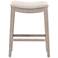 Harper Counter Stool, Performance Bisque French Linen, Natural Gray Ash