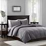 Thumbnail1 of Harper Gray Solid King/Cal King 3-Piece Coverlet Set