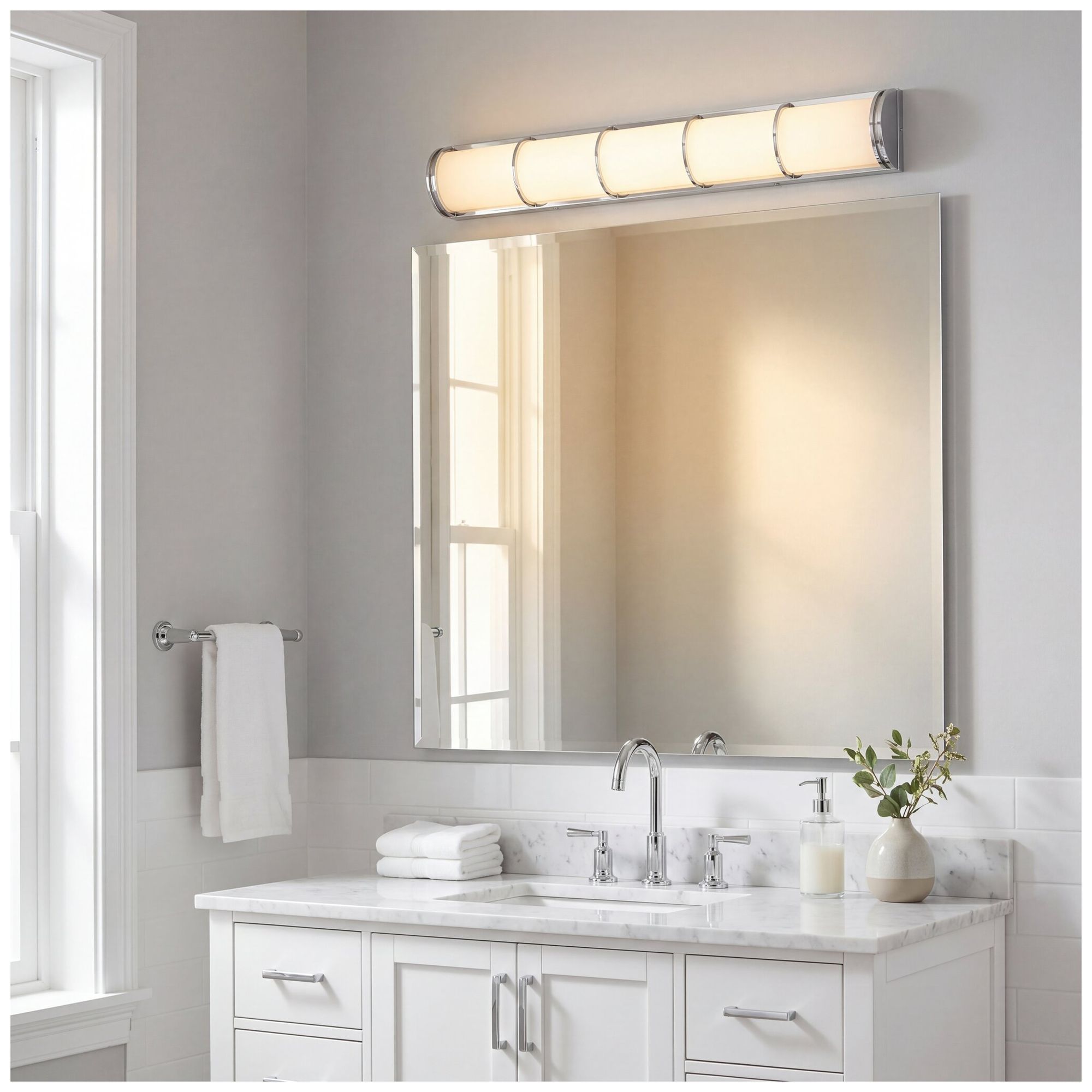 Image 7 Harper LED Bathroom Vanity Light in Chrome more views
