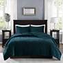 Thumbnail2 of Harper Teal Solid King/Cal King 3-Piece Coverlet Set