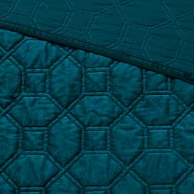 Image5 of Harper Teal Solid King/Cal King 3-Piece Coverlet Set more views