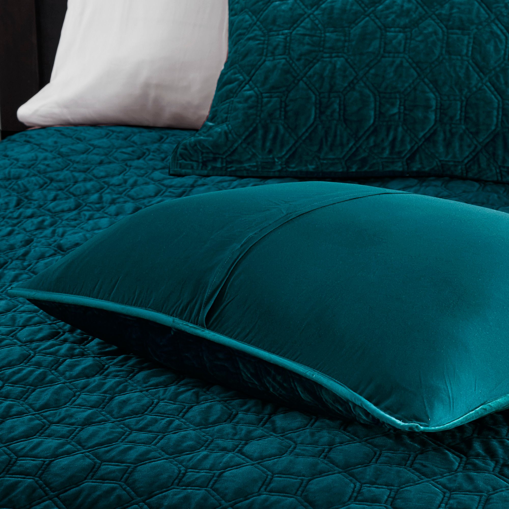 Harper Teal Solid King/Cal King 3-Piece Coverlet Set