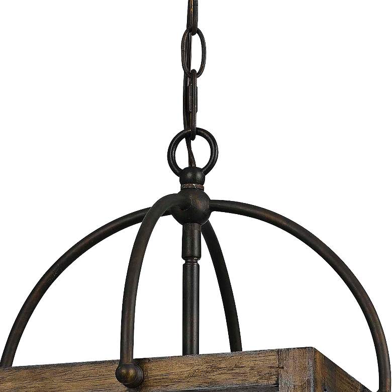 Image 4 Harper Wood 12 inch Wide Iron Pendant Chandelier more views