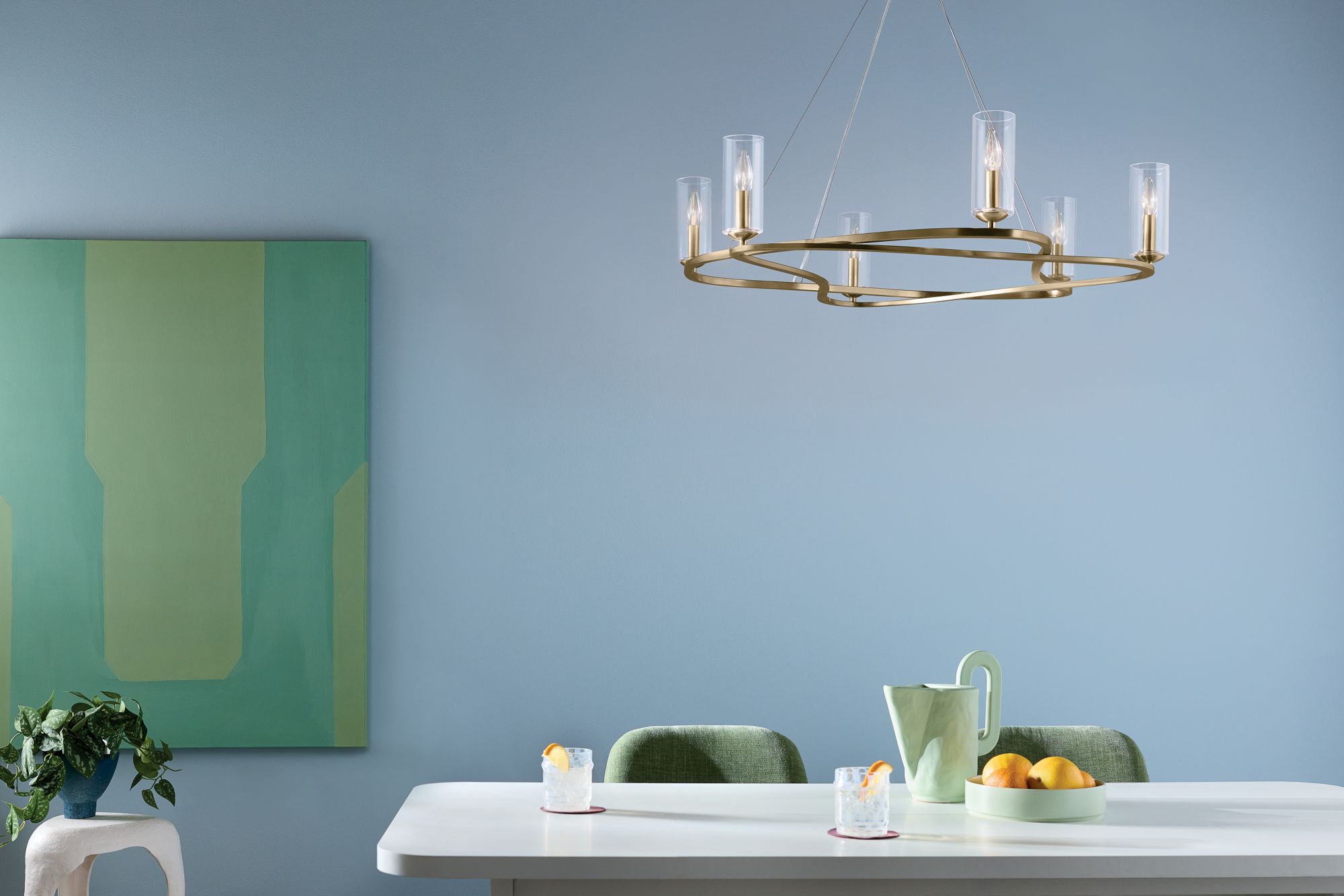 Image 3 Harpin 37.75 Inch 6 Light Chandelier with Clear Glass in Champagne Bronze more views