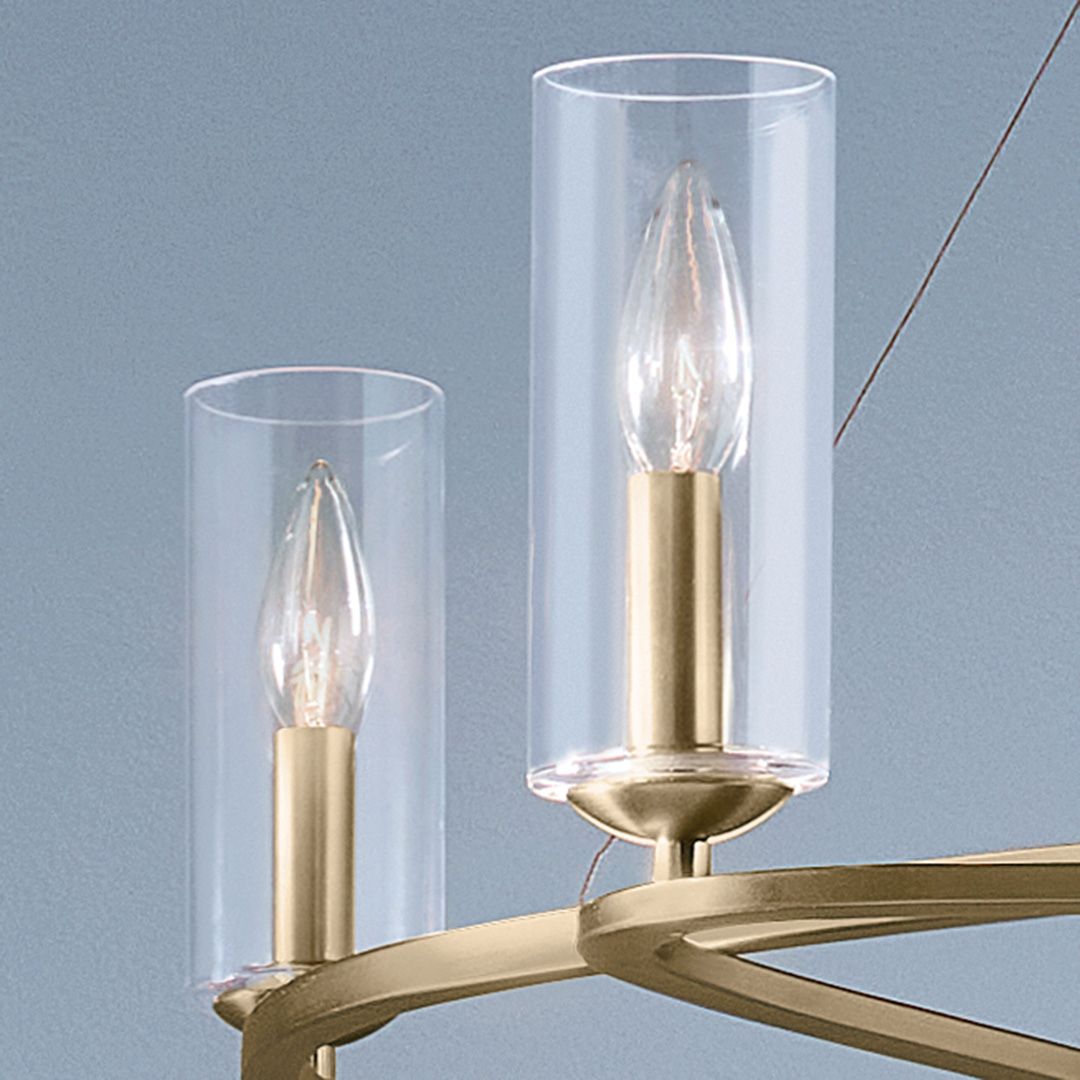 Image 5 Harpin 37.75 Inch 6 Light Chandelier with Clear Glass in Champagne Bronze more views