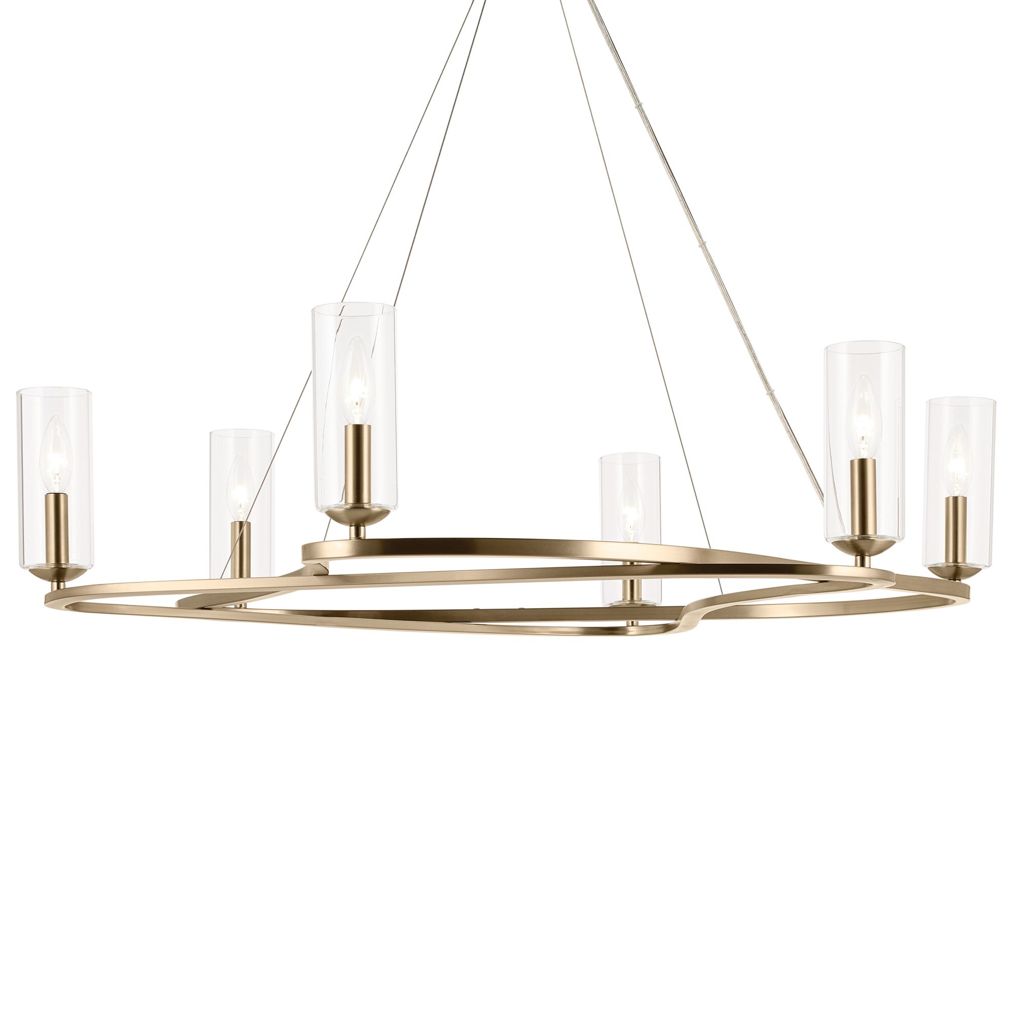 Image 7 Harpin 37.75 Inch 6 Light Chandelier with Clear Glass in Champagne Bronze more views