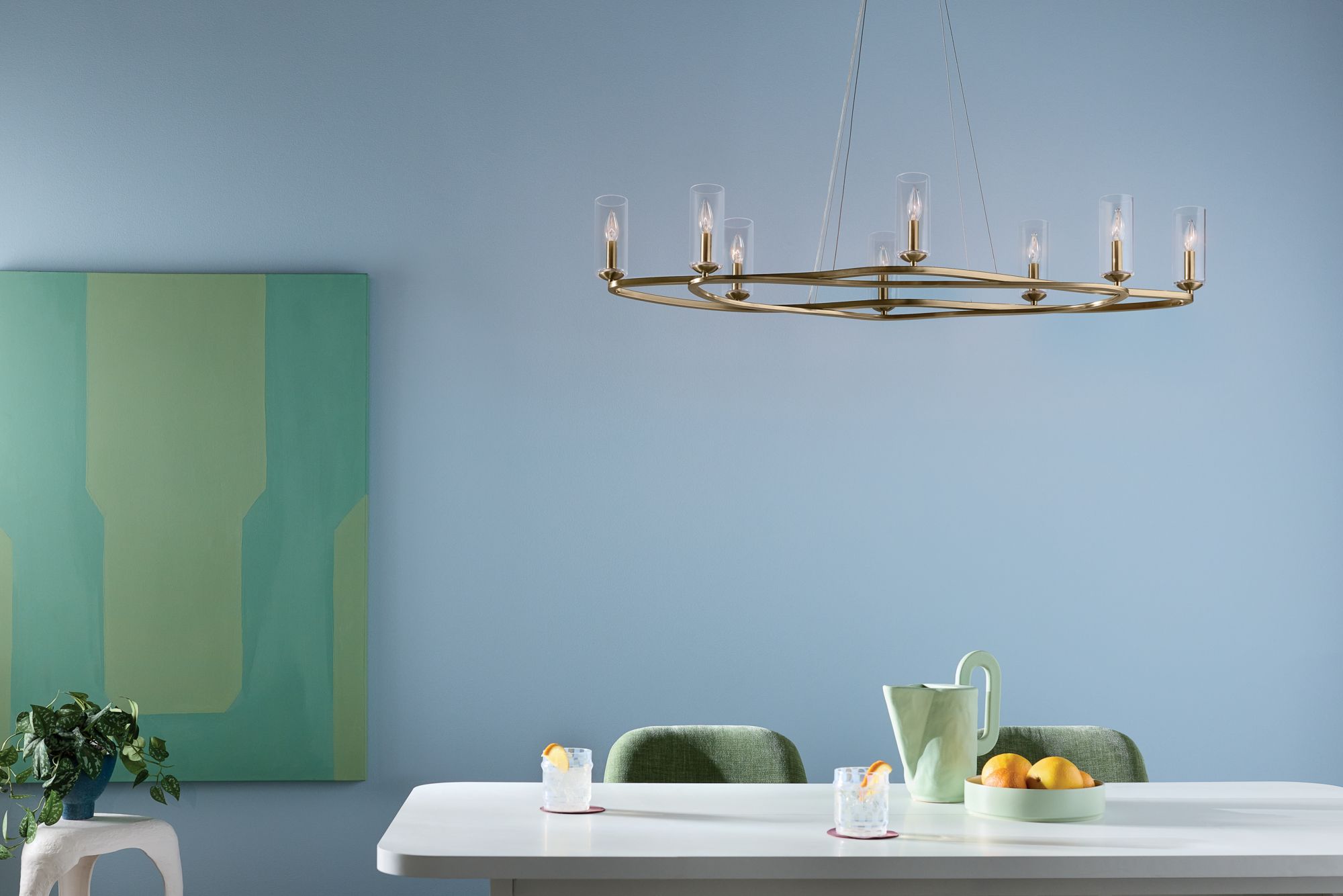 Image 3 Harpin 52 1/2"W Champagne Bronze 8-Light Linear Chandelier more views