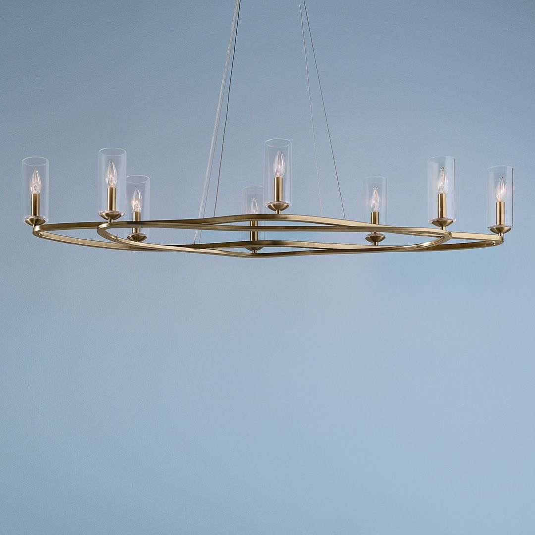 Image 4 Harpin 52 1/2"W Champagne Bronze 8-Light Linear Chandelier more views