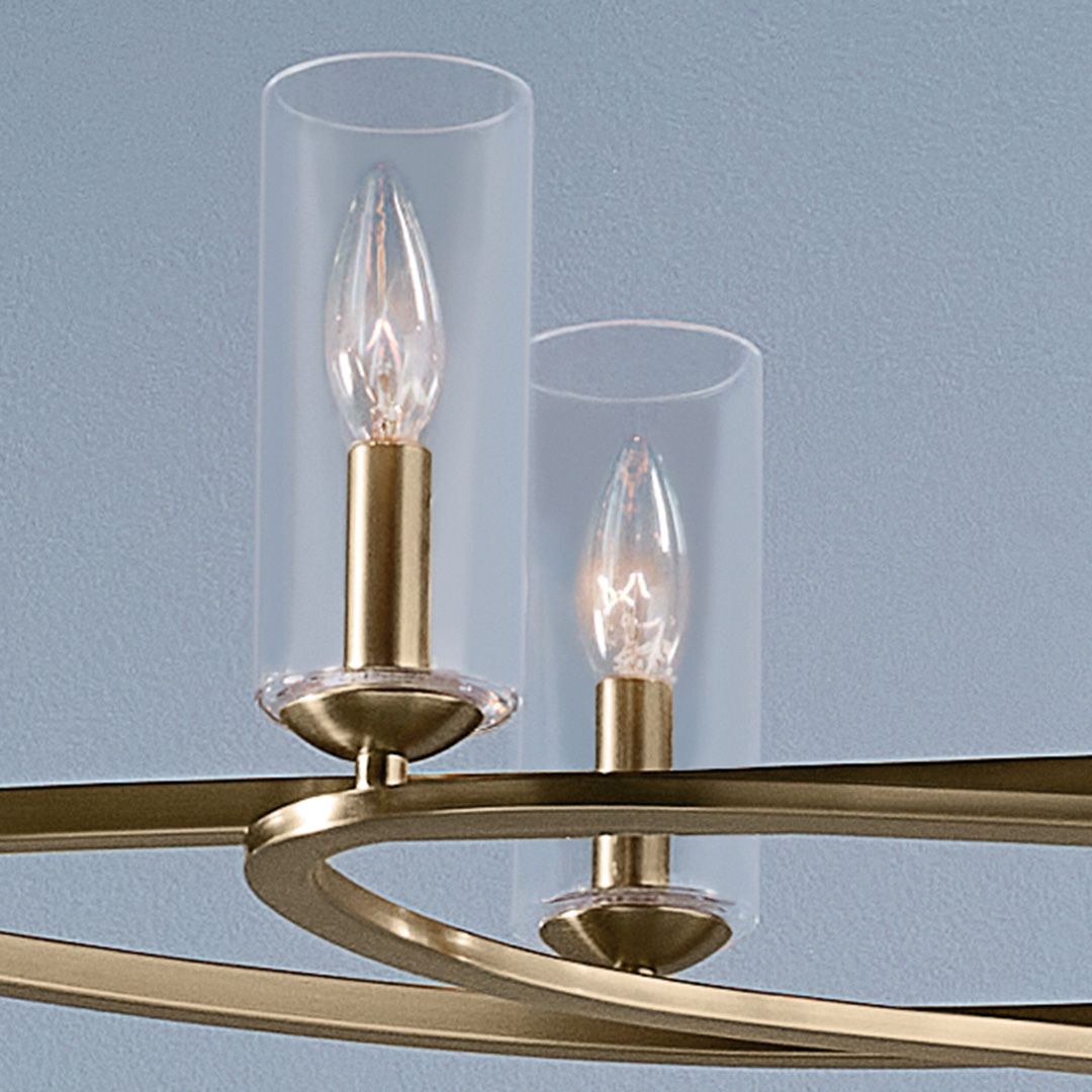 Image 5 Harpin 52 1/2"W Champagne Bronze 8-Light Linear Chandelier more views
