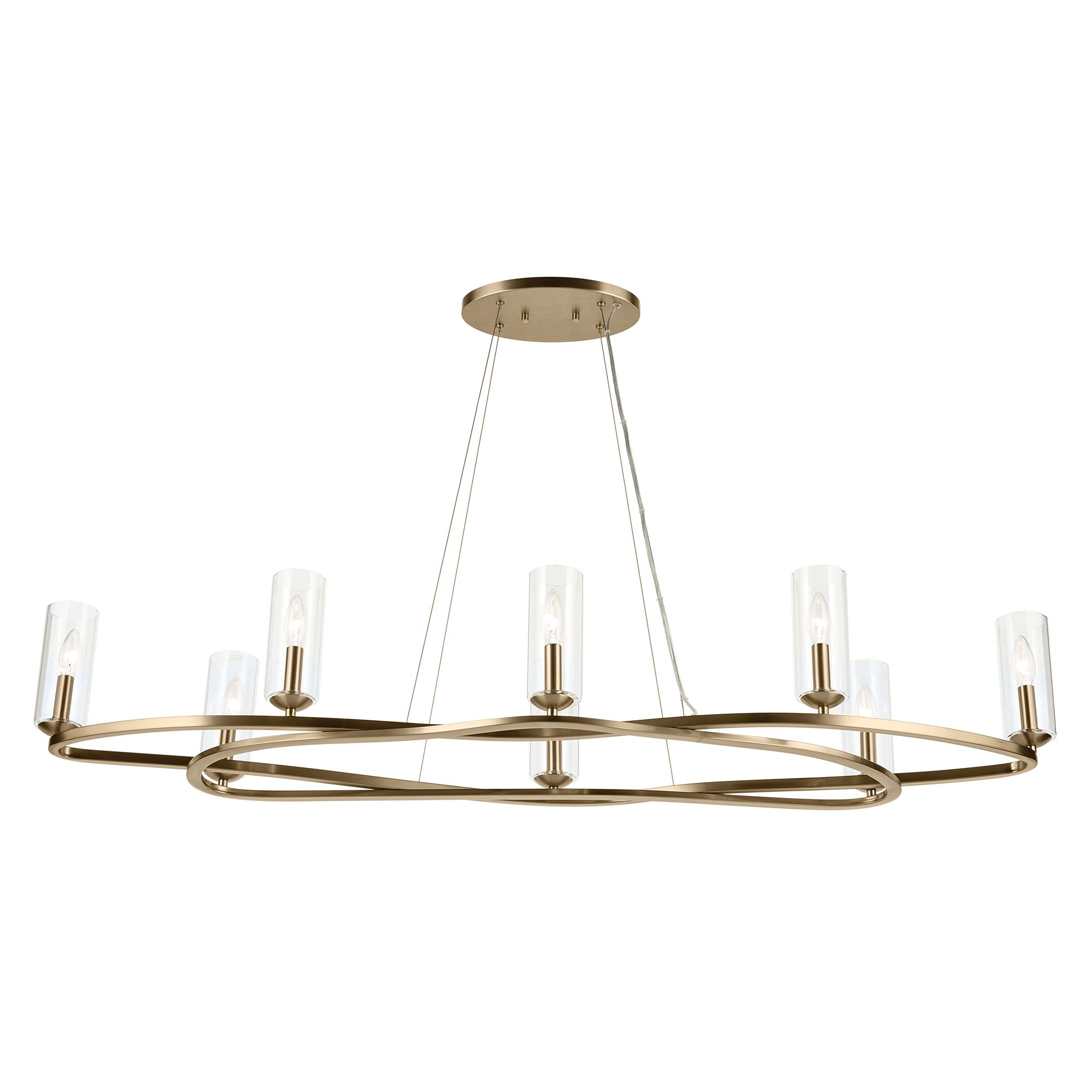 Image 6 Harpin 52 1/2"W Champagne Bronze 8-Light Linear Chandelier more views