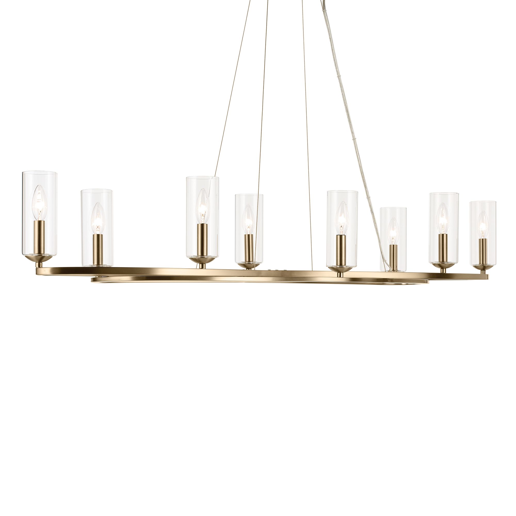 Image 7 Harpin 52 1/2"W Champagne Bronze 8-Light Linear Chandelier more views