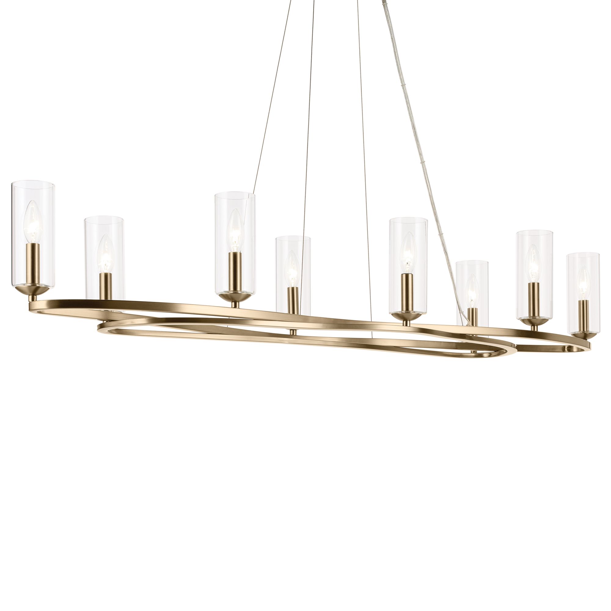 Harpin 52 1/2"W Champagne Bronze 8-Light Linear Chandelier
