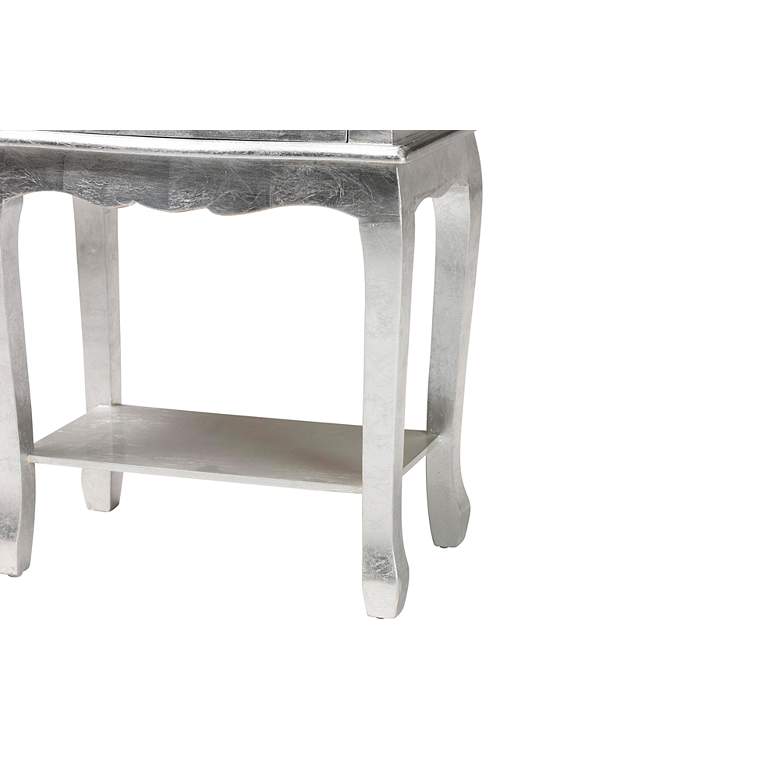 Image 4 Harriet 19 3/4 inch Wide Silver Wood 1-Drawer Nightstand more views