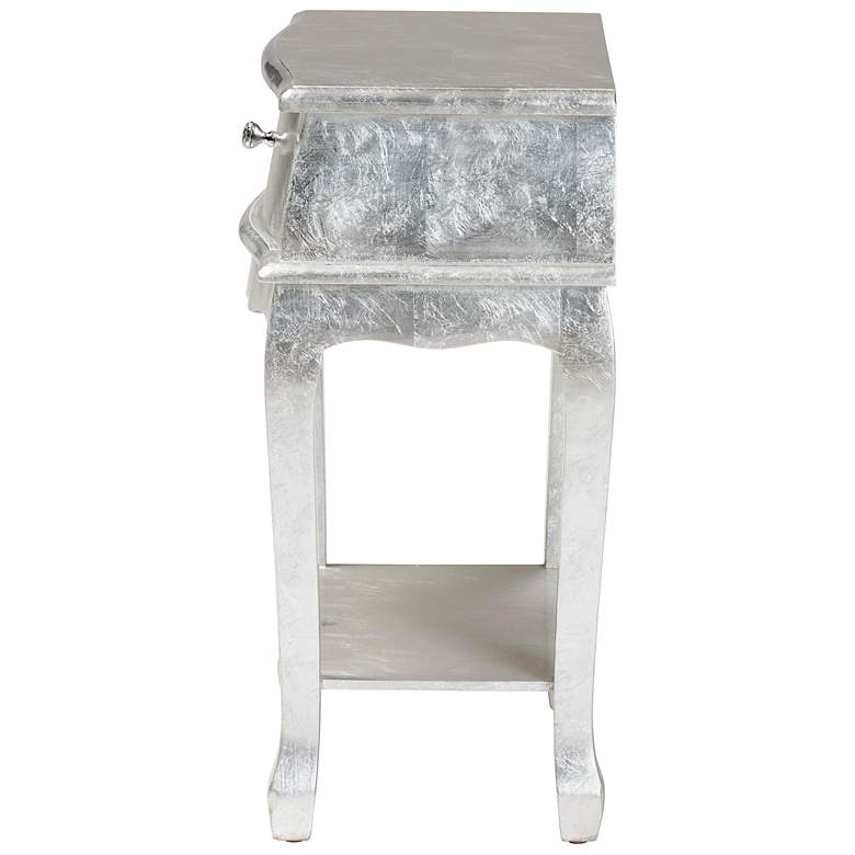 Image 6 Harriet 19 3/4 inch Wide Silver Wood 1-Drawer Nightstand more views