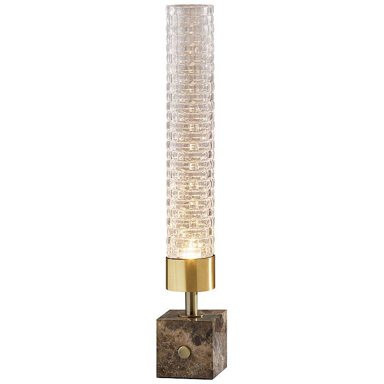 Image 1 Harriet 19" High Antique Brass LED Accent Lantern Table Lamp