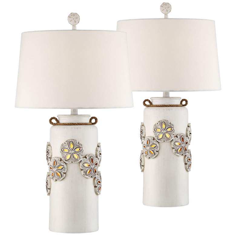 Image 1 Harriet Island White Table Lamp w/ Night Light Set of 2