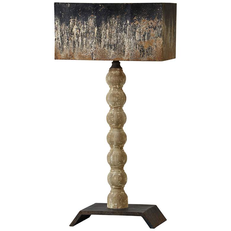 Image 1 Harriet Natural Wood with White-Wash Table Lamp