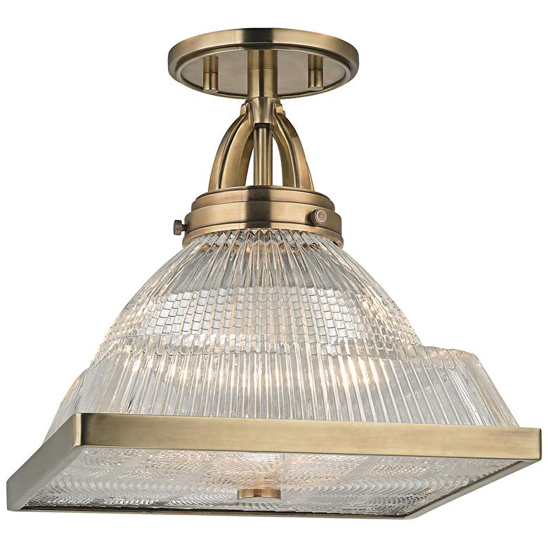Image 1 Harriman 11 1/4 inch Wide Aged Brass Ceiling Light