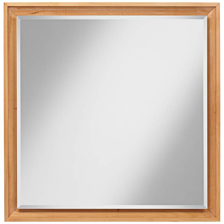 Image 1 Harrin Maple Wood 33 1/2 inch Square Wall Mirror