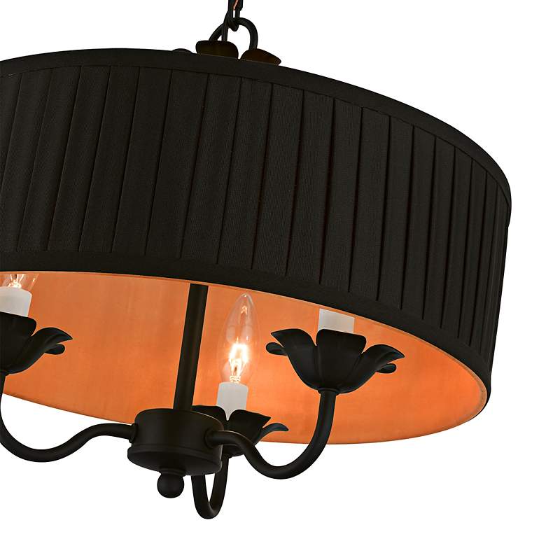 Image 6 Harrington 16" Wide Black 3-Light Drum Shade Chandelier more views
