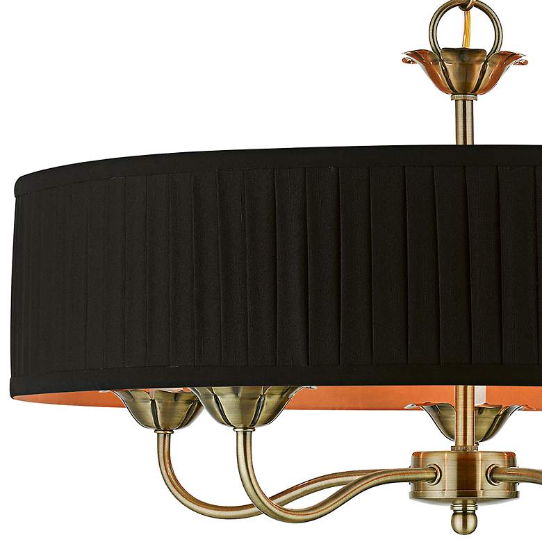 Image 4 Harrington 23" Wide Antique Brass 5-Light Drum Chandelier more views