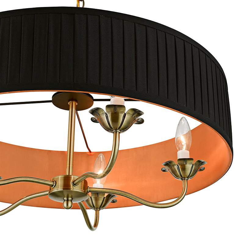 Image 5 Harrington 23" Wide Antique Brass 5-Light Drum Chandelier more views