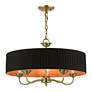 7_Harrington 23" Wide Antique Brass 5-Light Drum Chandelier more views