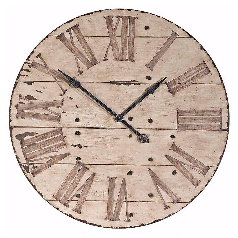 Image 1 Harrington 36 inch Wide Farmhouse Rustic Wall Clock by Uttermost
