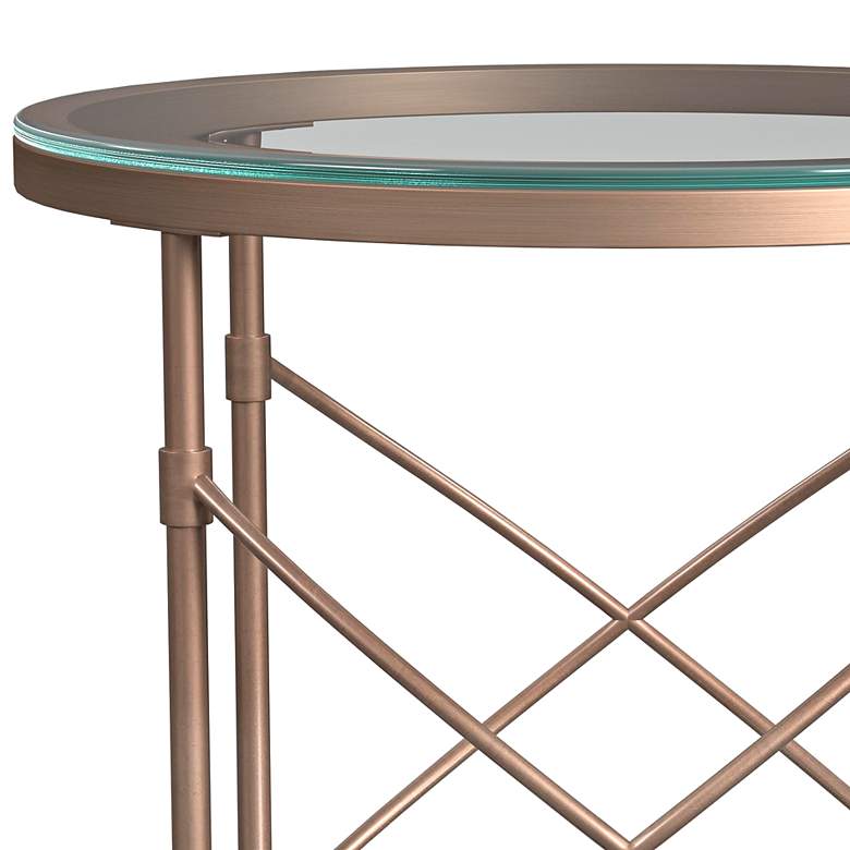 Image 4 Harrison 24" Wide Antique Gold Round End Table more views