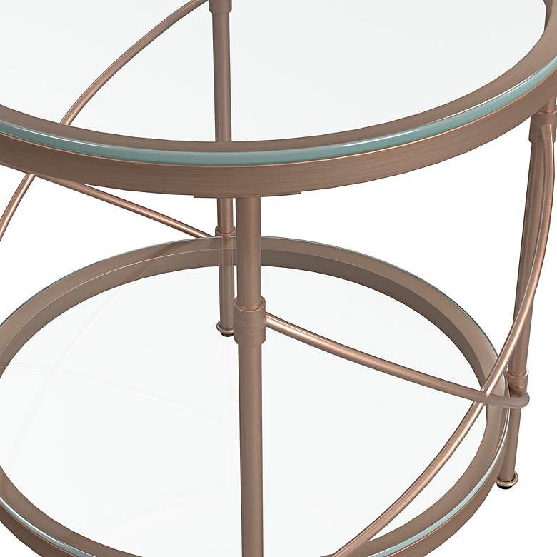 Image 6 Harrison 24" Wide Antique Gold Round End Table more views