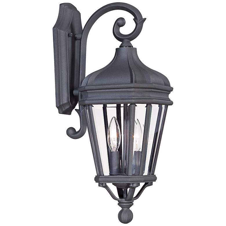Image 1 Harrison 20 inch High Vintage Black Outdoor Wall Light