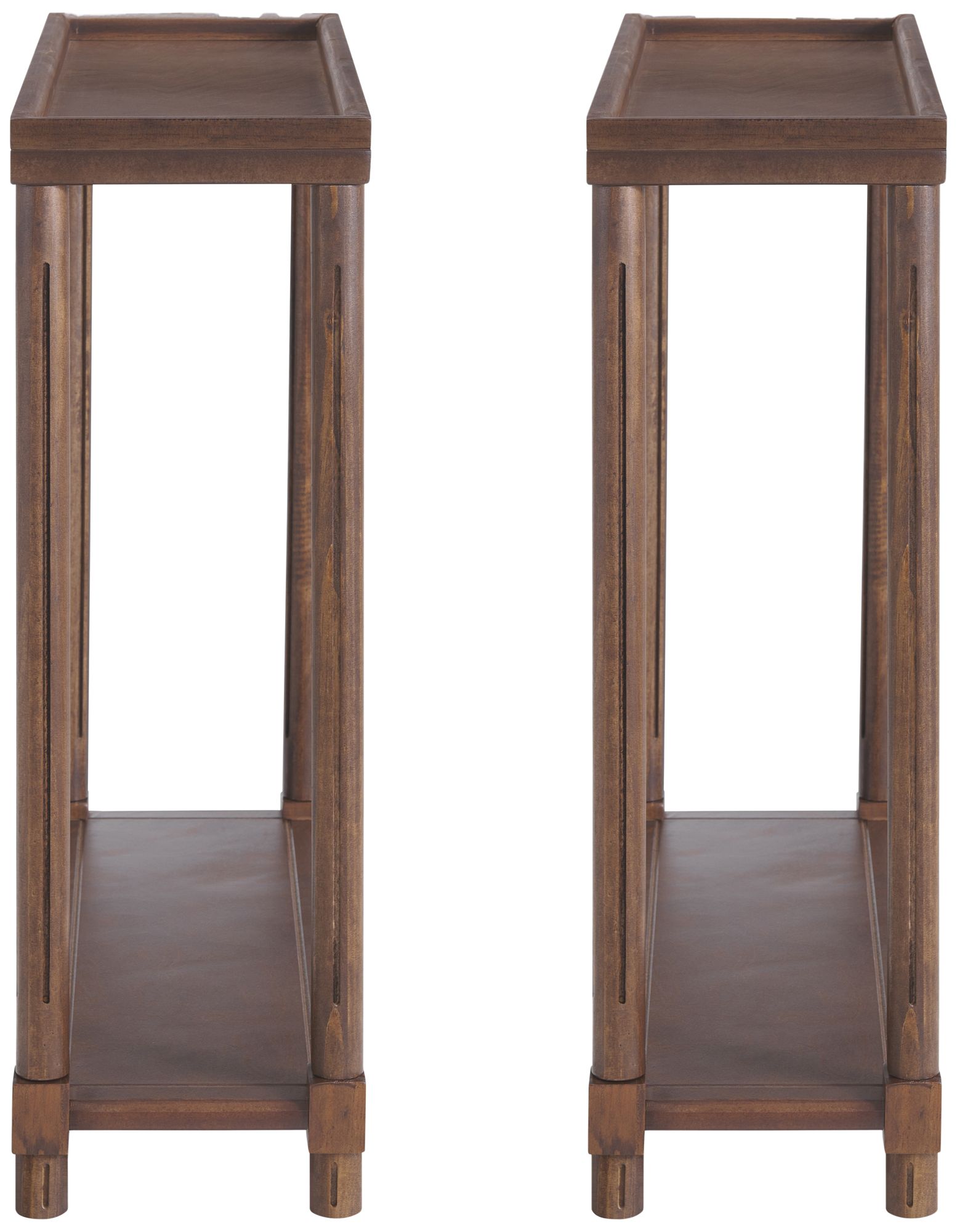 Harrison 22"W Chestnut Wood Rectangular Side Tables Set of 2