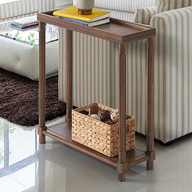 Harrison 22"W Chestnut Wood Rectangular Side Tables Set of 2