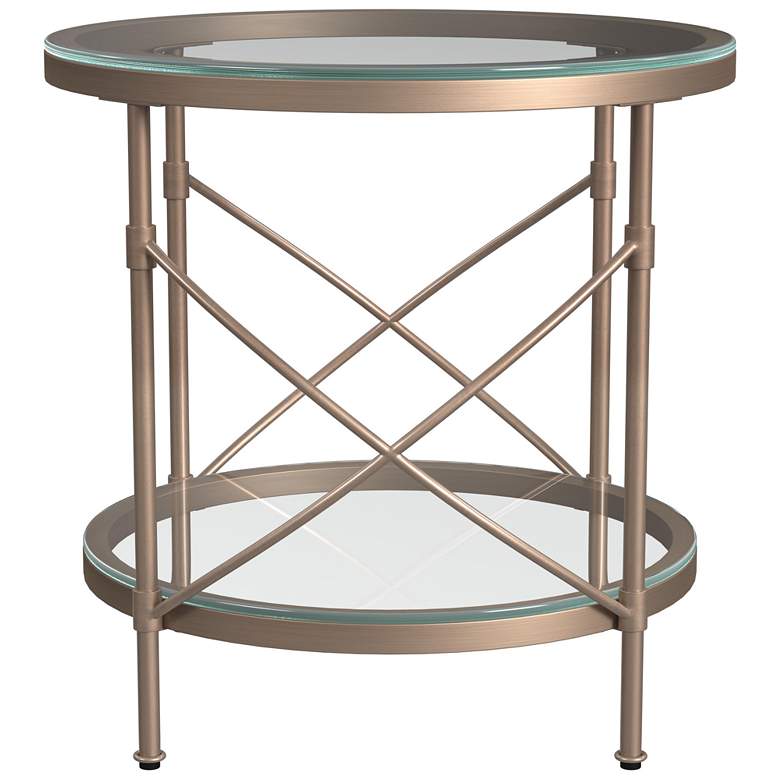 Image 1 Harrison 24" Antique Gold Round End Table