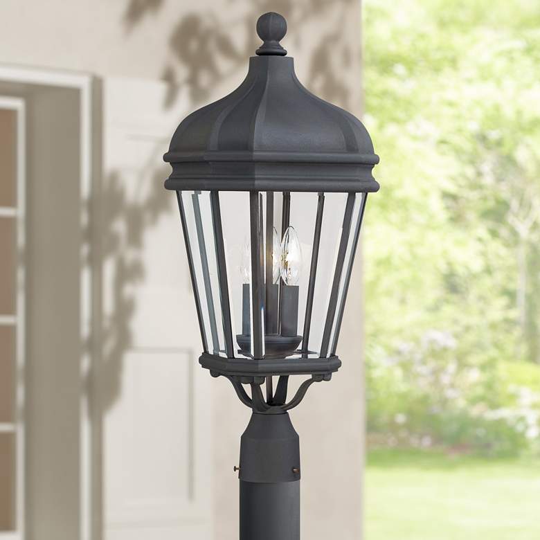 Image 1 Harrison 25 inch High Black Outdoor Post Light