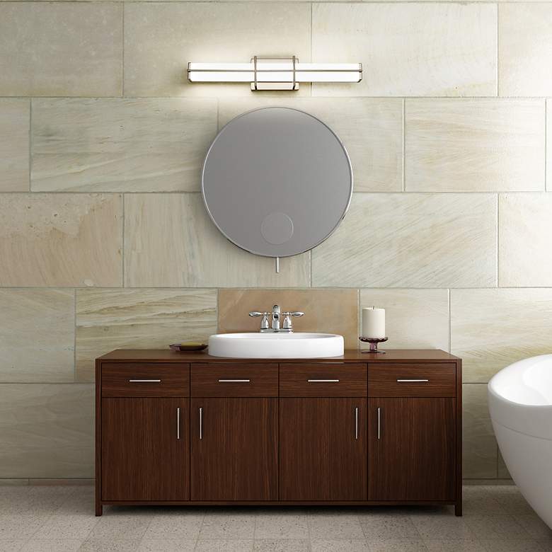 Image 2 Harrison 25" Wide Brushed Nickel LED Bath Light more views