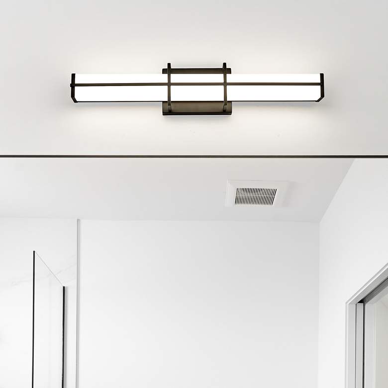 Image 2 Harrison 25" Wide Matte Black LED Bath Light