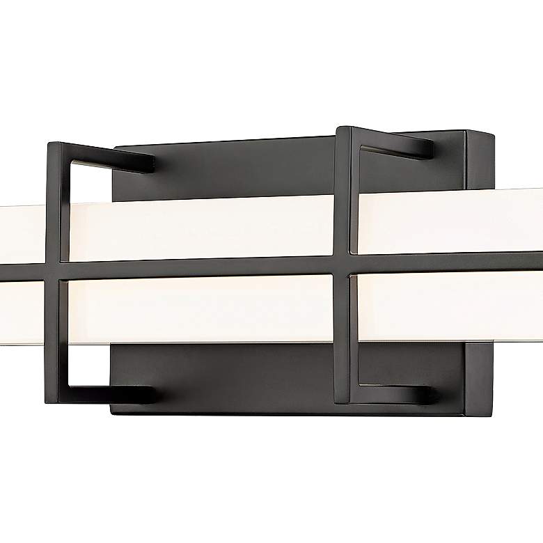 Image 4 Harrison 25" Wide Matte Black LED Bath Light more views