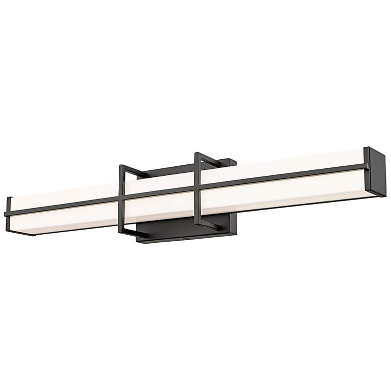 Image 7 Harrison 25" Wide Matte Black LED Bath Light more views