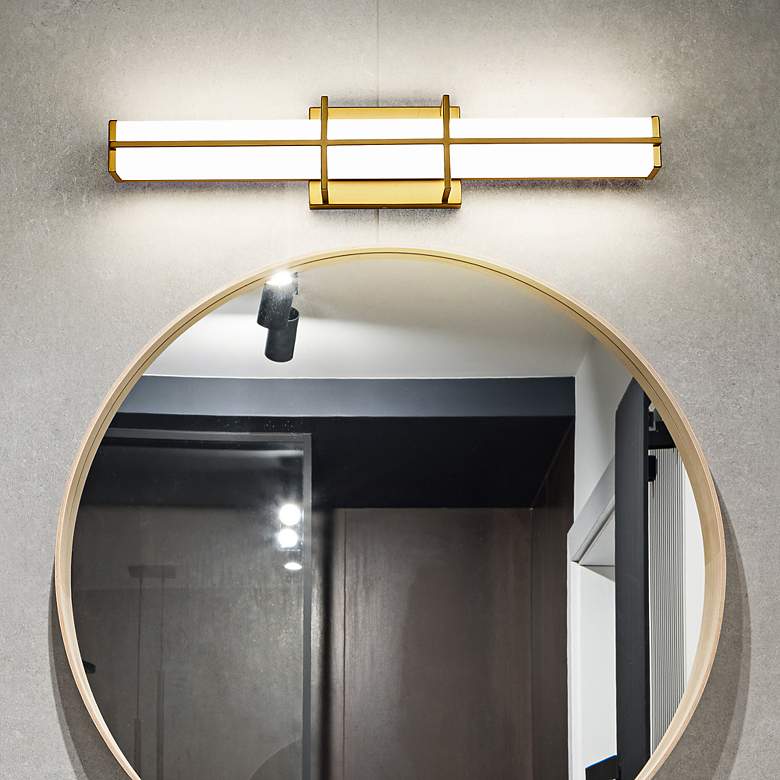 Image 2 Harrison 25" Wide Modern Gold LED Vanity Bath Light