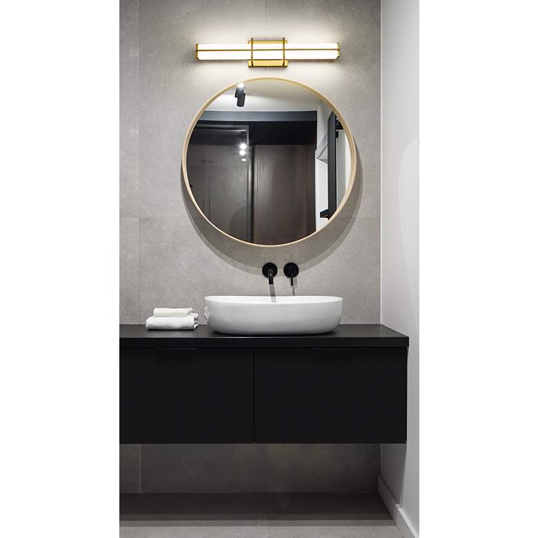 Image 4 Harrison 25" Wide Modern Gold LED Vanity Bath Light more views