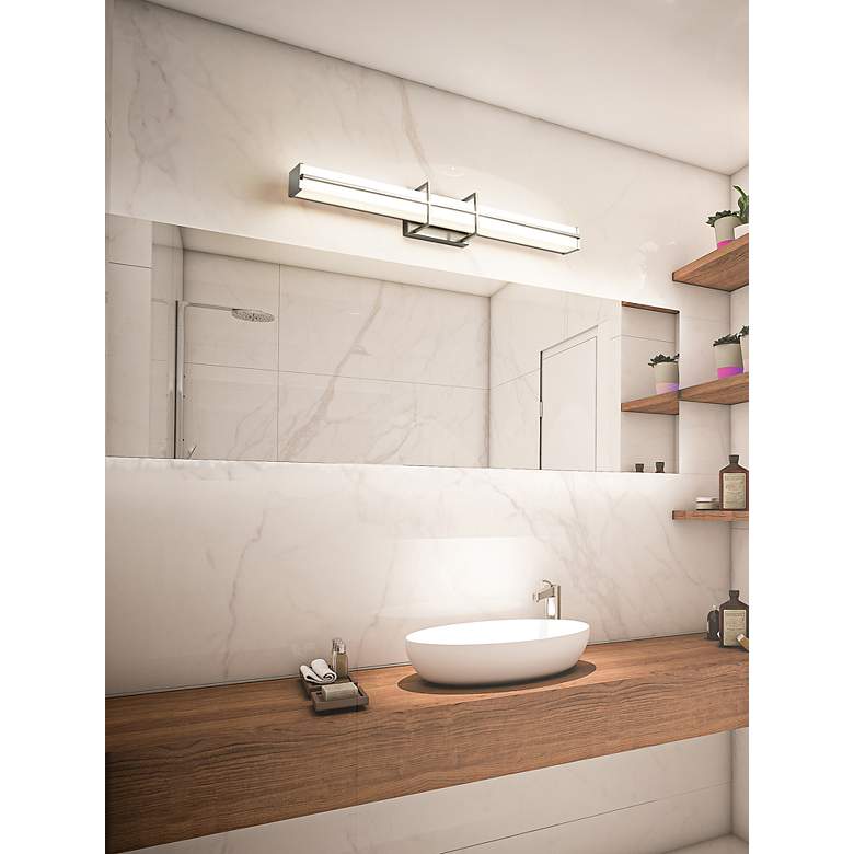 Image 3 Harrison 32" Wide Brushed Nickel LED Vanity Bath Light more views