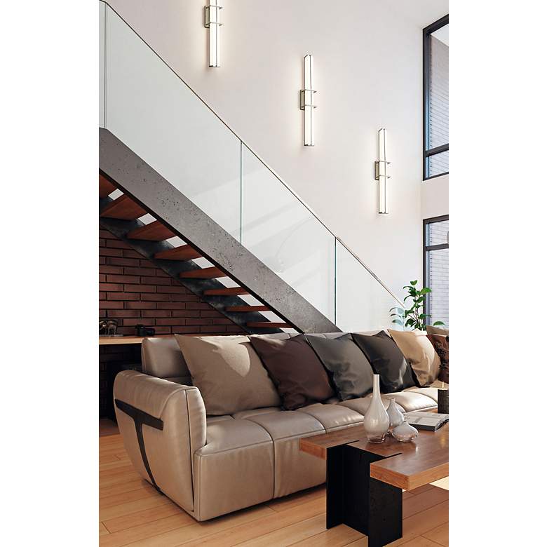 Image 4 Harrison 32" Wide Brushed Nickel LED Vanity Bath Light more views