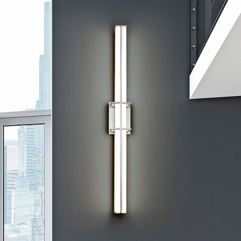Image 2 Harrison 40" Wide Brushed Nickel LED Vanity Bath Light