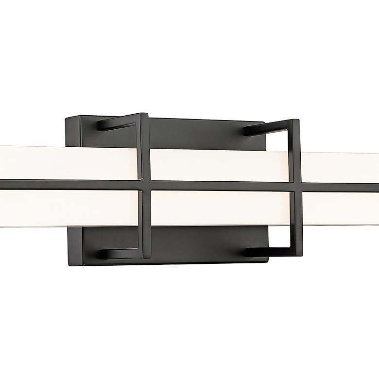 Image 3 Harrison 40" Wide Matte Black LED Vanity Bath Light more views