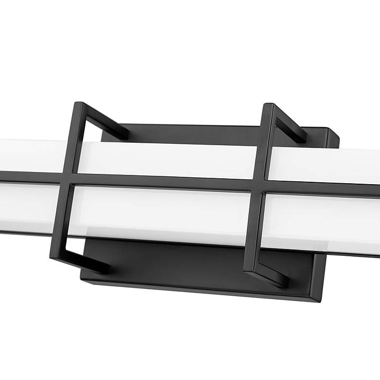 Image 7 Harrison 40" Wide Matte Black LED Vanity Bath Light more views