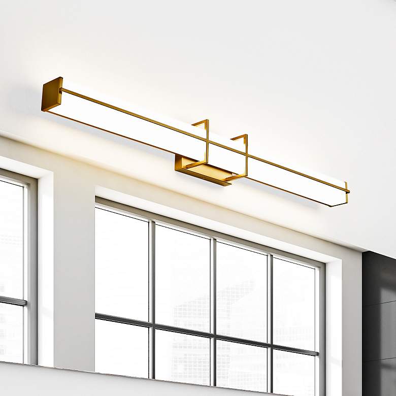 Image 2 Harrison 40" Wide Modern Gold LED Vanity Bath Light