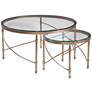 Harrison Antique Gold 2-Piece Nesting Cocktail Table Set in scene